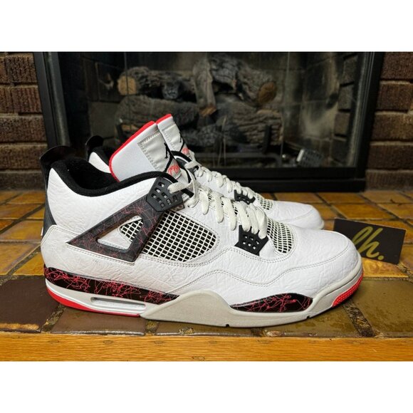 Mens 18 Air Jordan 4 Retro Pale Citron Flight Nostalgia Basketball Shoes - Picture 1 of 9